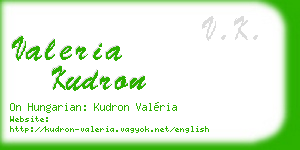 valeria kudron business card