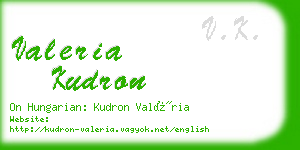 valeria kudron business card